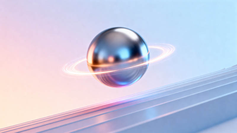 金属球悬浮科技感场景图片