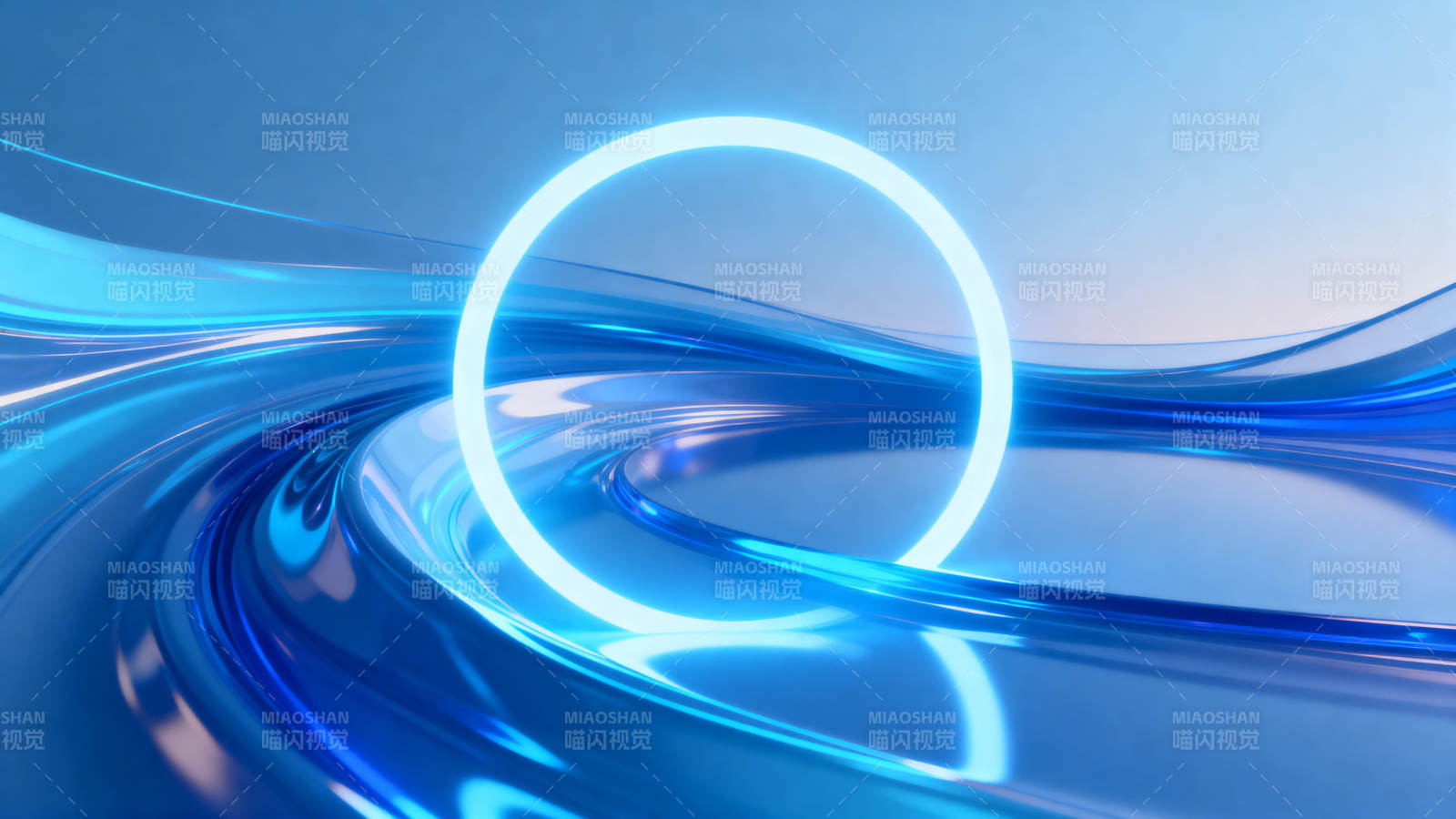 蓝色光圈抽象背景图片