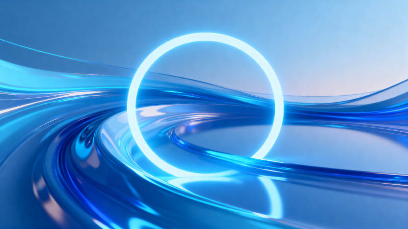 蓝色光圈抽象背景图片