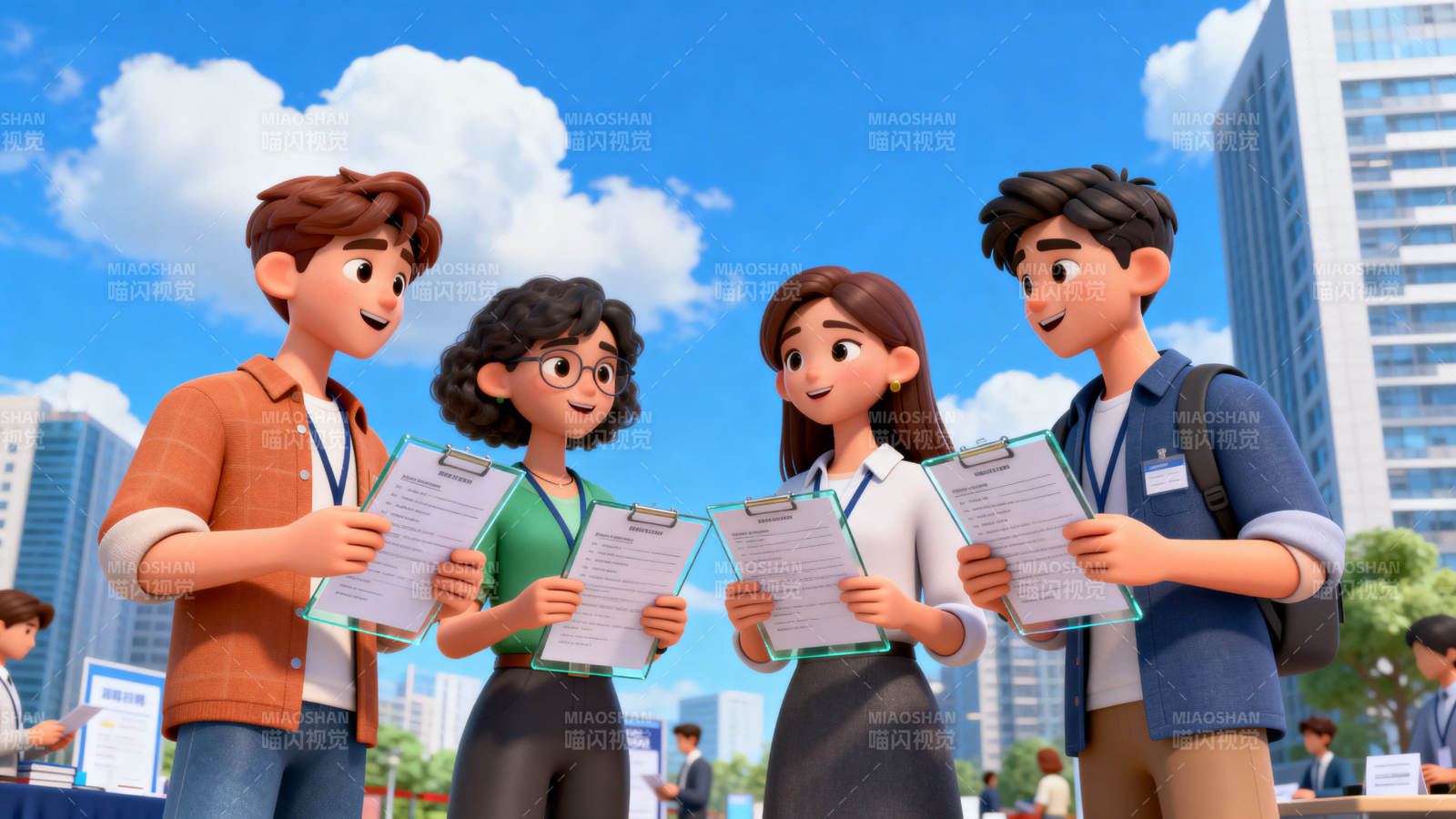 求职招聘现场交流图片