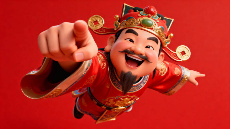 财神爷送福招财进宝图片