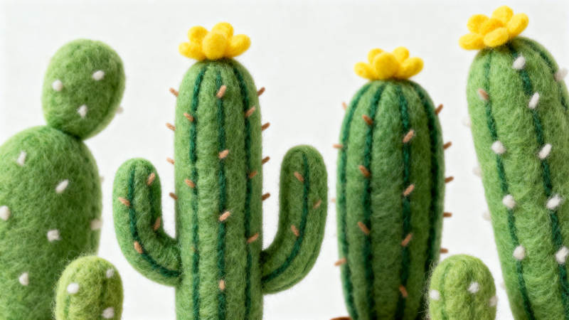 毛毡仙人掌装饰摆件图片