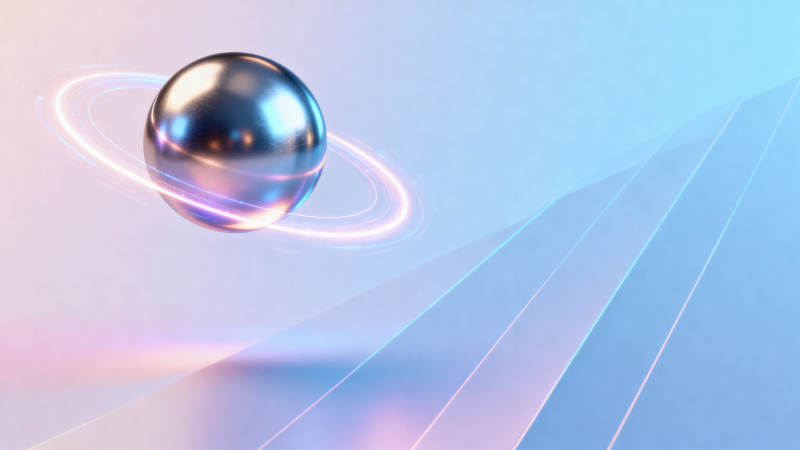 金属球与光环的科技感图片