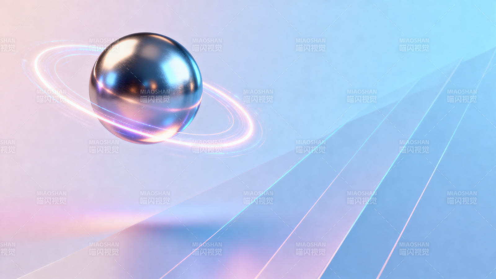 金属球与光环的科技感图片