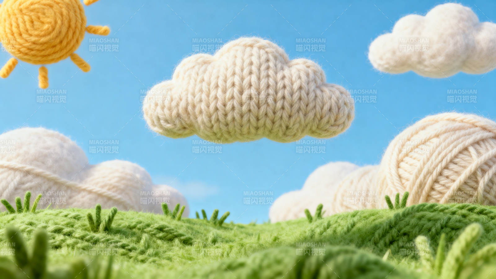 毛线编织的梦幻场景图片