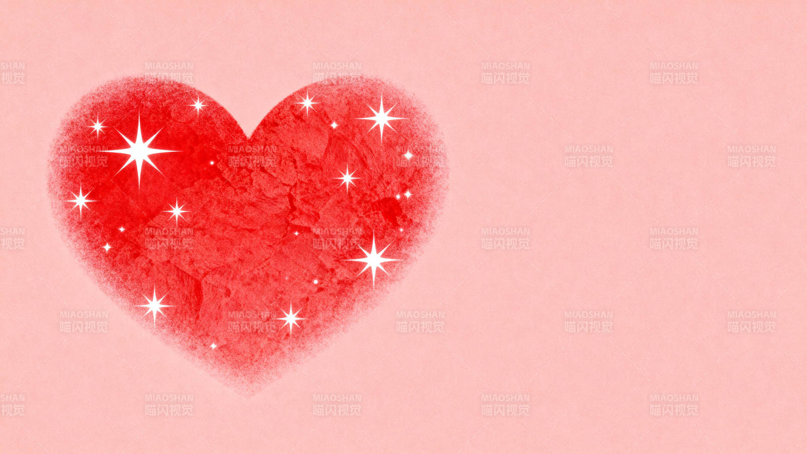 红色爱心星光背景图片