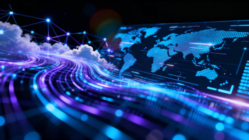 全球网络数据流动科技背景图片