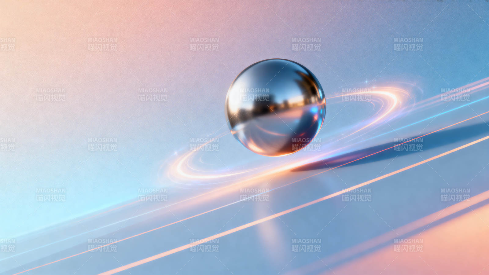 金属球悬浮光效背景图片