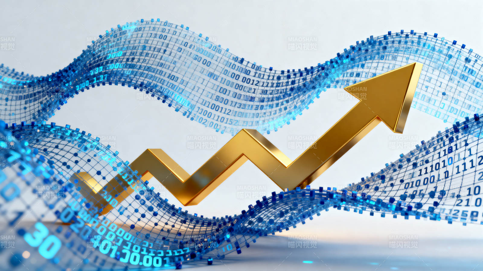 金色箭头数据增长趋势图片
