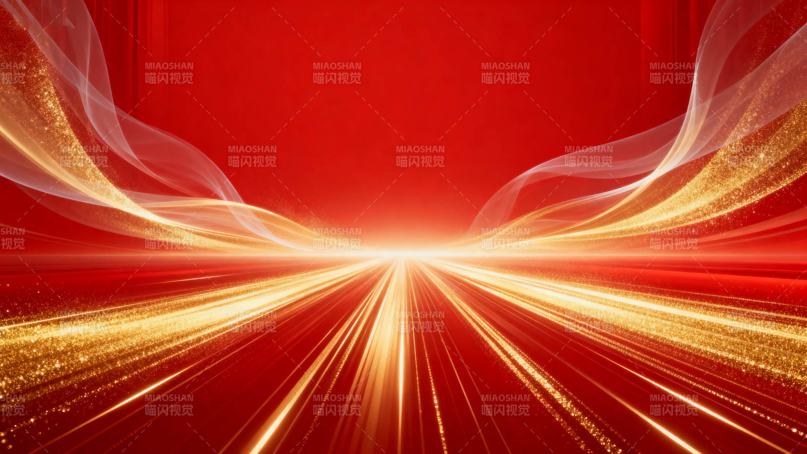 红色背景金色光束抽象背景图片