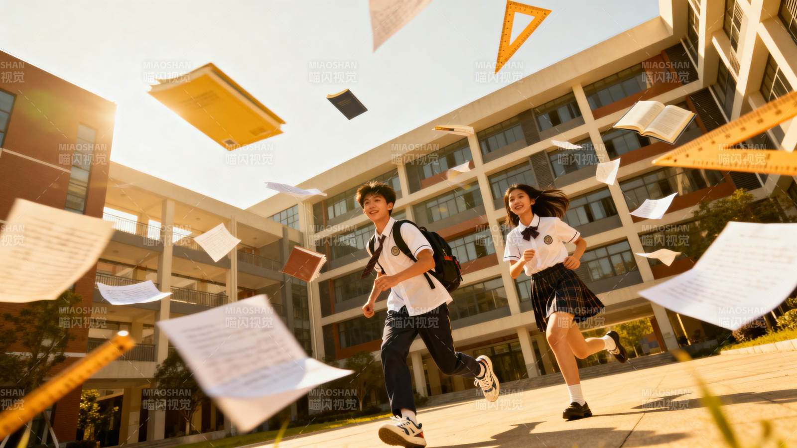 校园青春奔跑瞬间图片