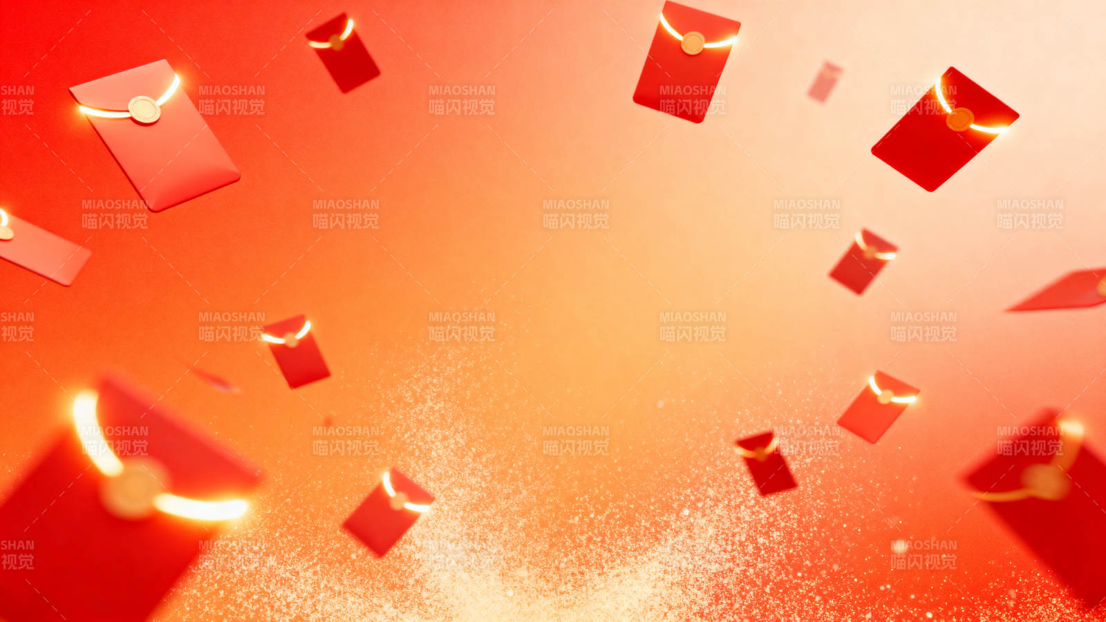 红色红包飞舞背景图片