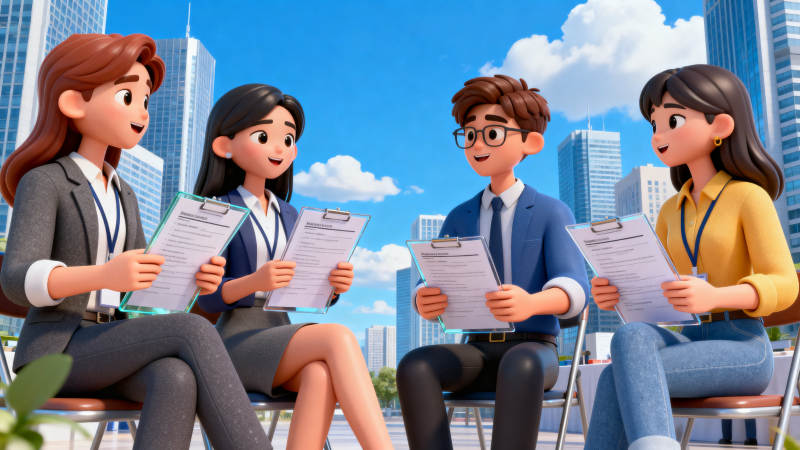 商务团队户外讨论会议图片