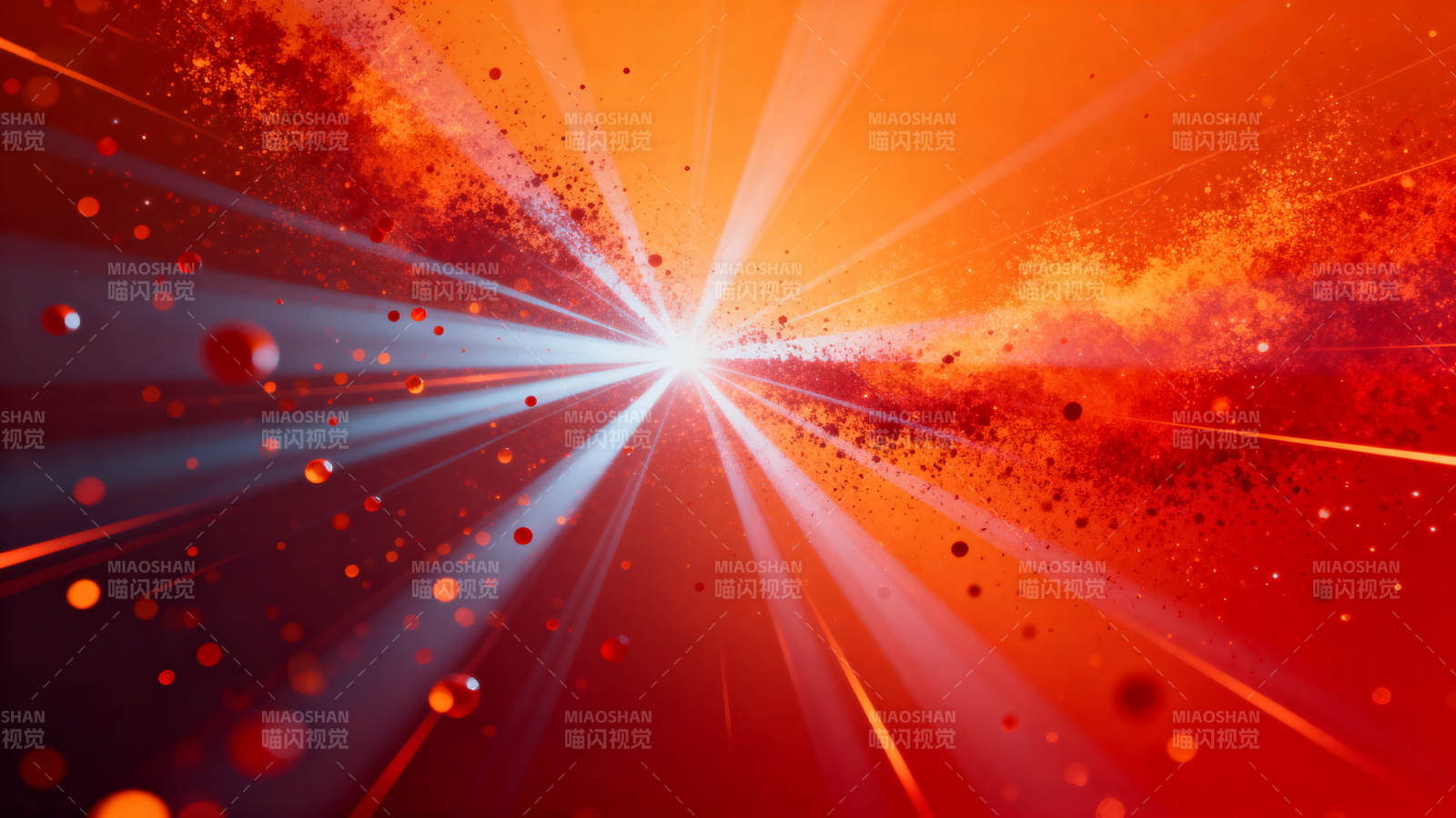 红色光束能量爆发图片