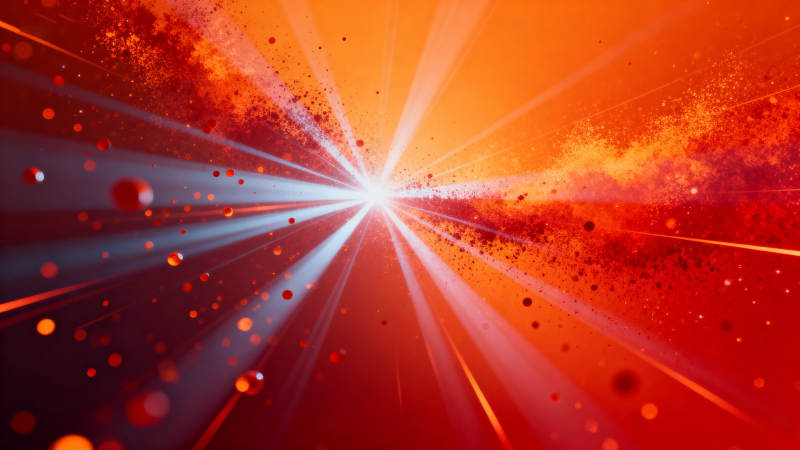 红色光束能量爆发图片