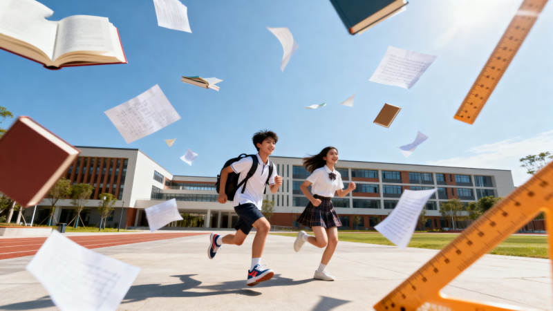 校园青春奔跑瞬间图片