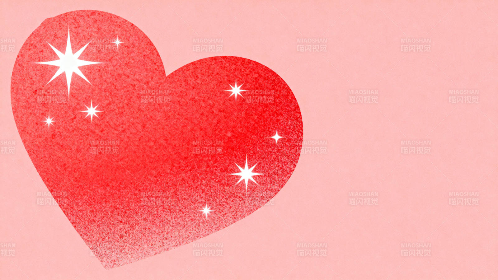 红色爱心与星光背景图片