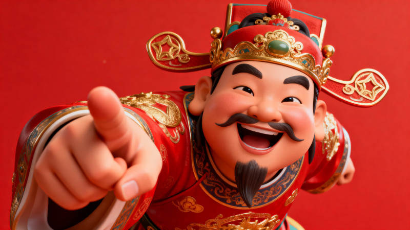 财神爷送福招财进宝图片