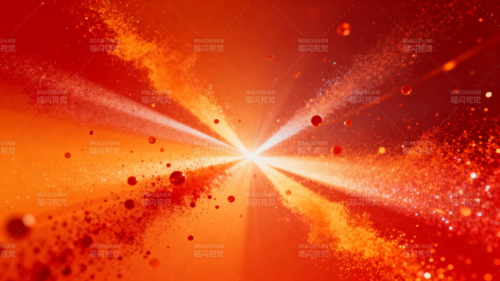 红色光束粒子爆发图片