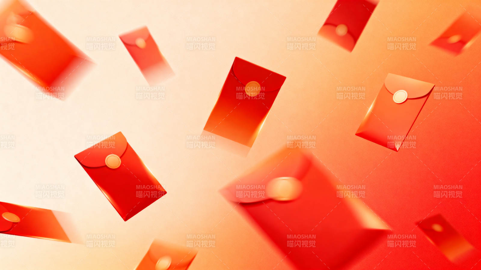 红色红包飞舞背景图片