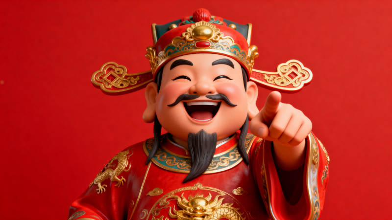 财神爷指路送福图片