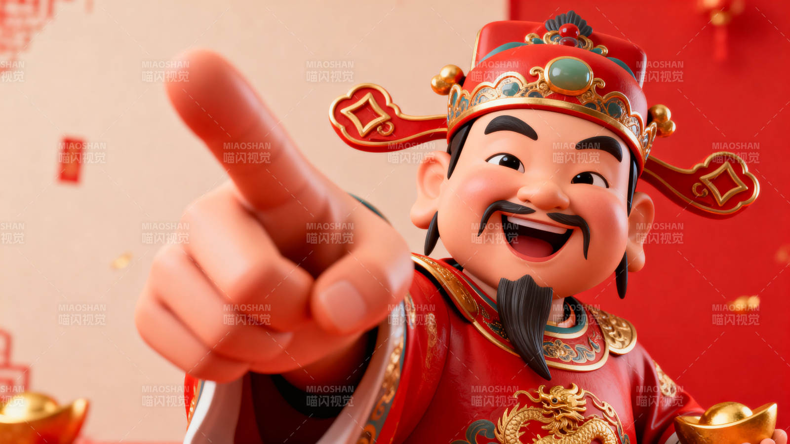 财神爷新年送福图片