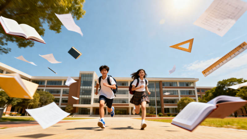 学生校园奔跑青春活力图片