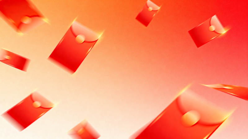 红色红包飞舞背景图片