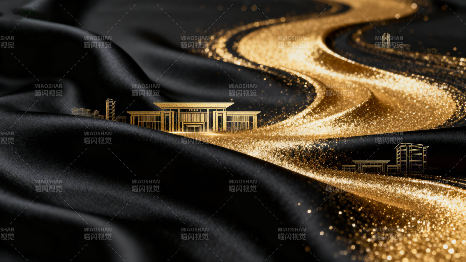 黑金建筑艺术流沙图片