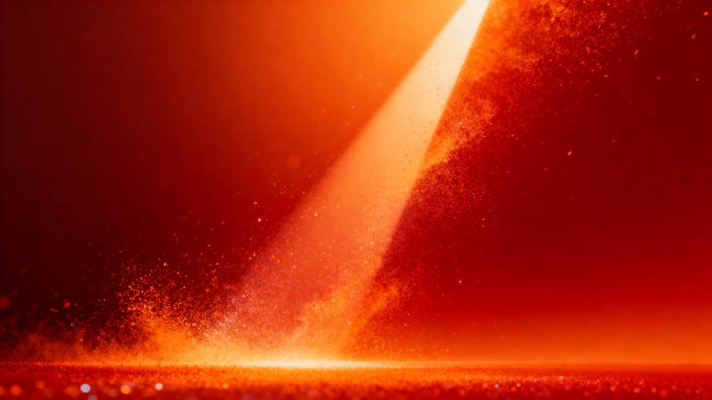 红色光束与粒子效果图片