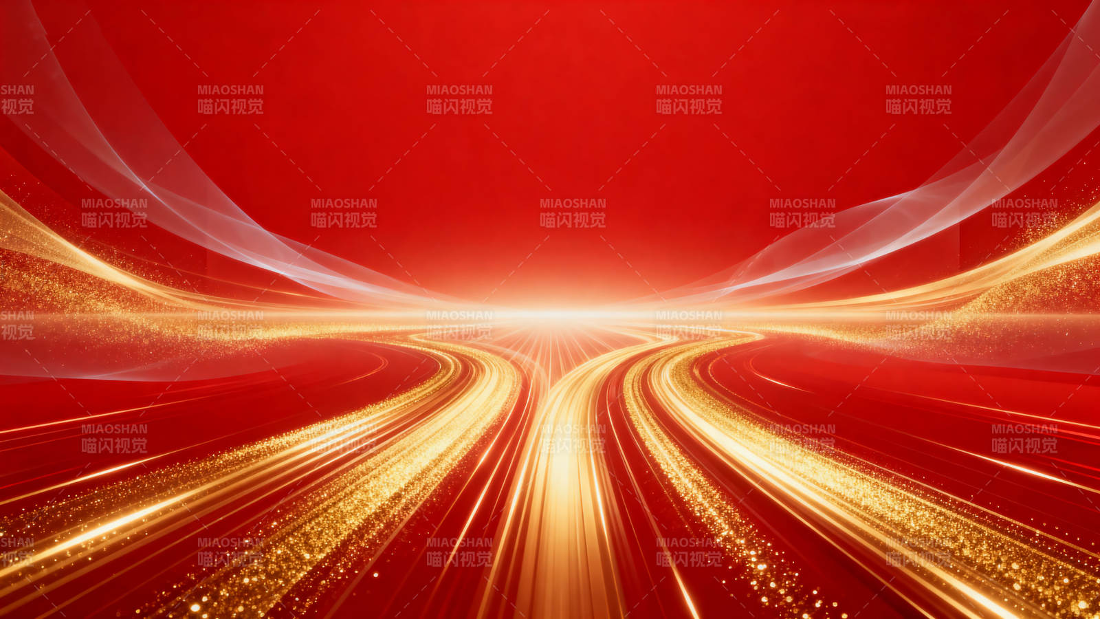 红色背景金色光束抽象背景图片
