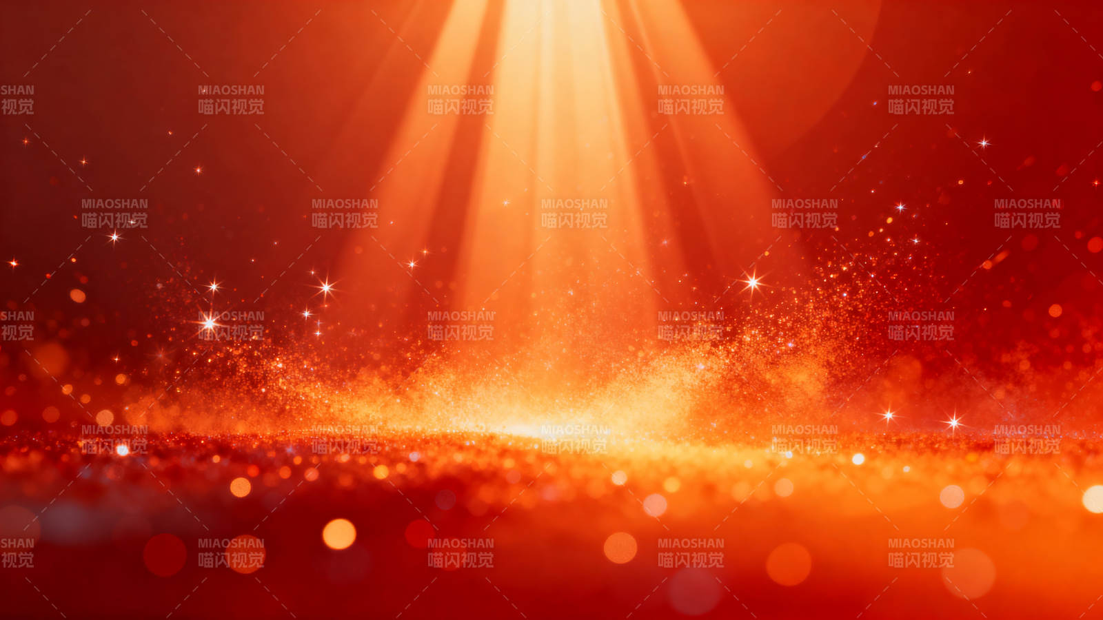 红色光束与粒子效果图片