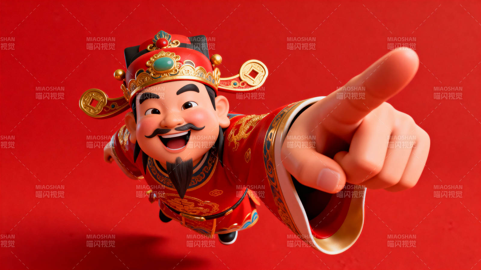 财神爷送福招财进宝图片