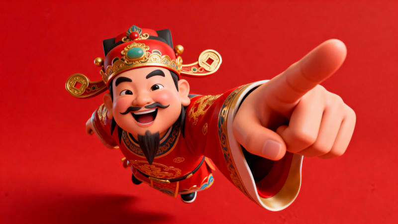 财神爷送福招财进宝图片