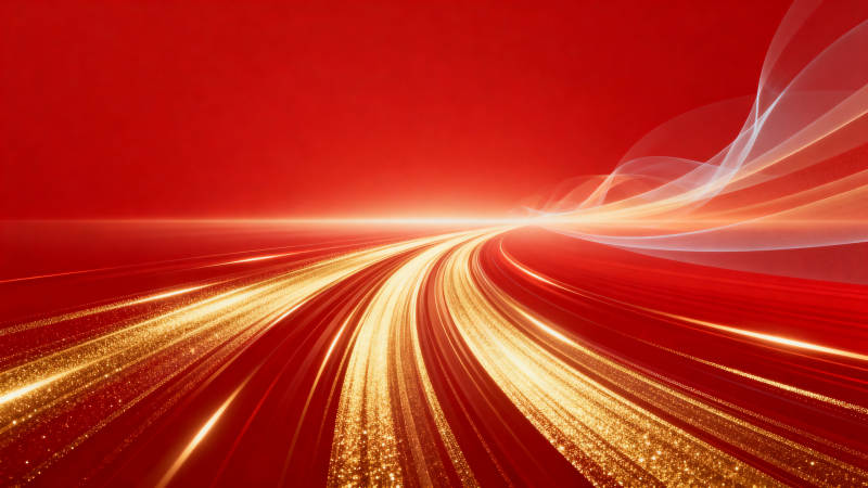 红色背景金色光束抽象背景图片