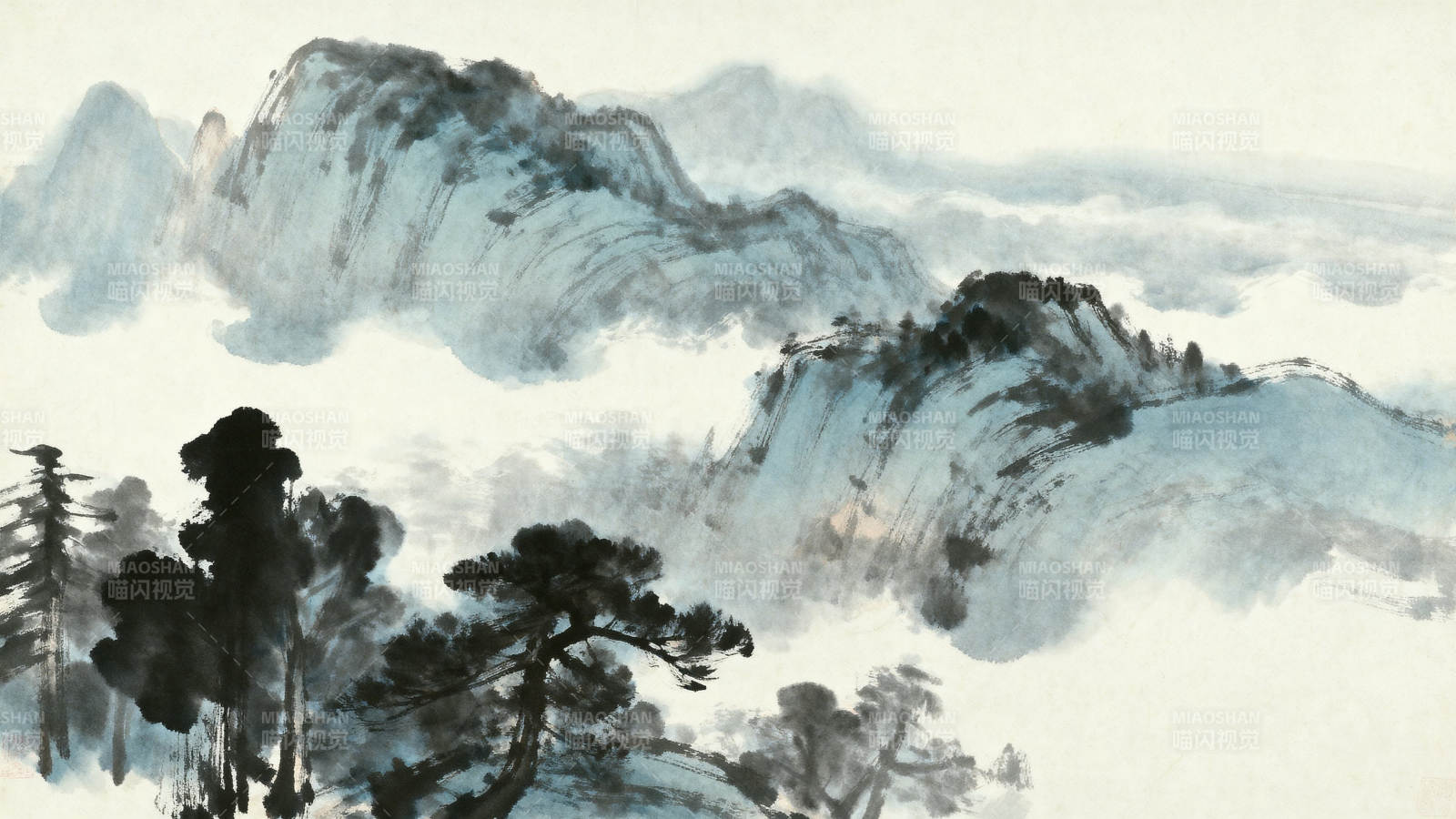 水墨山水画意境图片