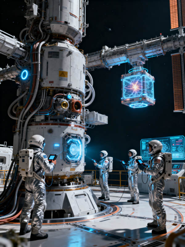 宇航员太空站维修任务图片