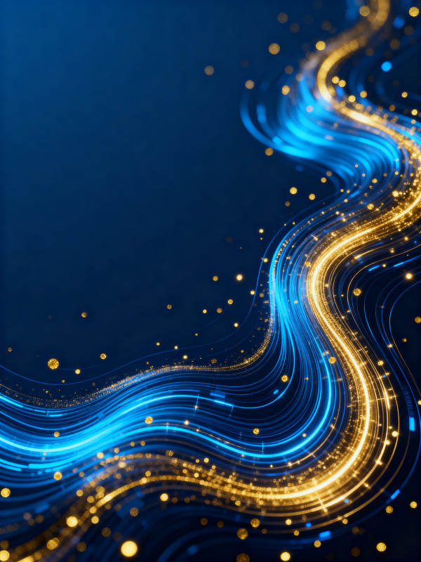 蓝色背景金色光流抽象图案图片