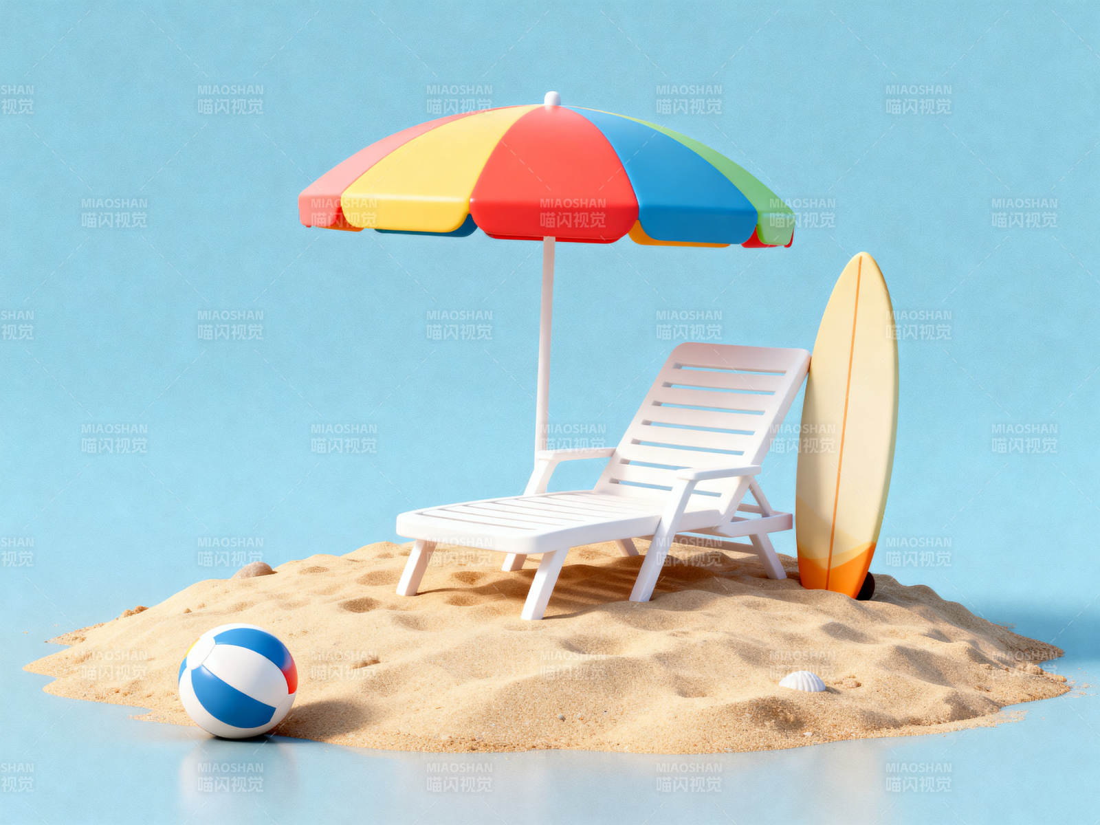 沙滩度假夏日休闲场景图片