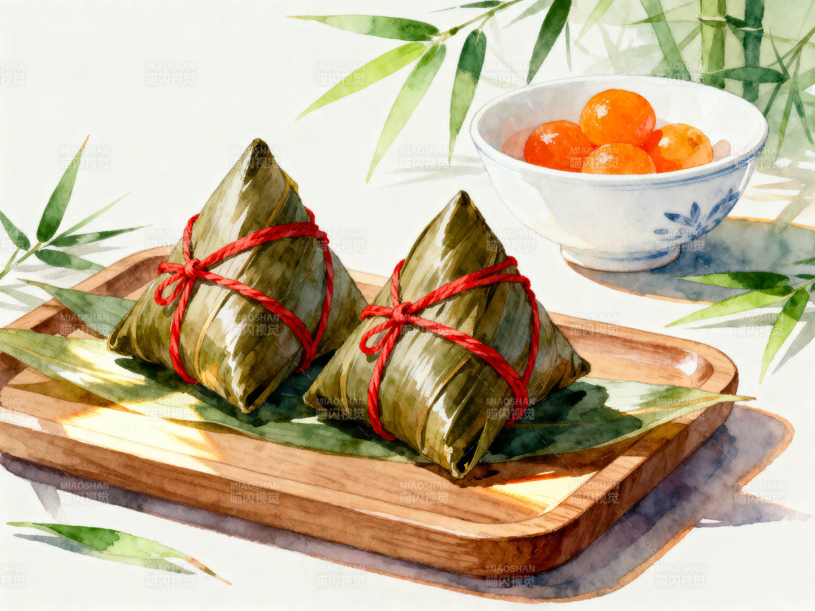 端午节粽子与咸蛋黄图片