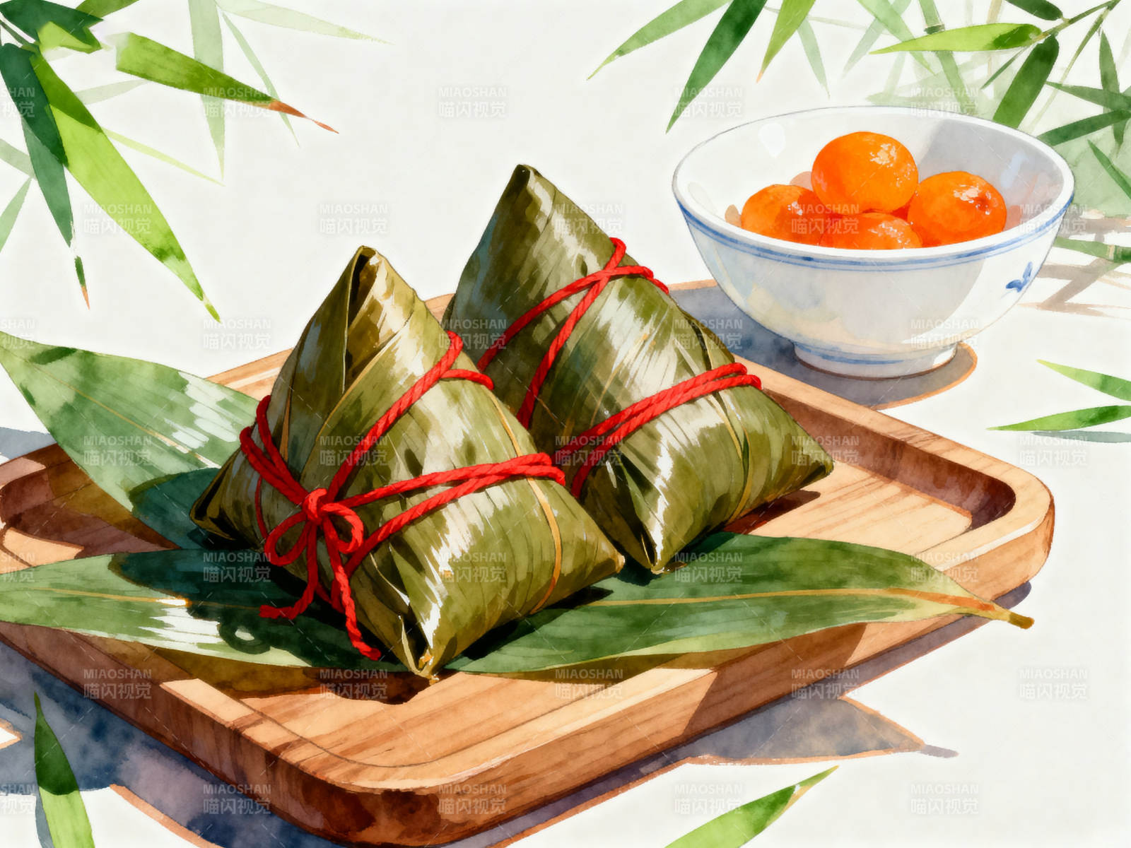 端午节粽子与咸蛋黄图片