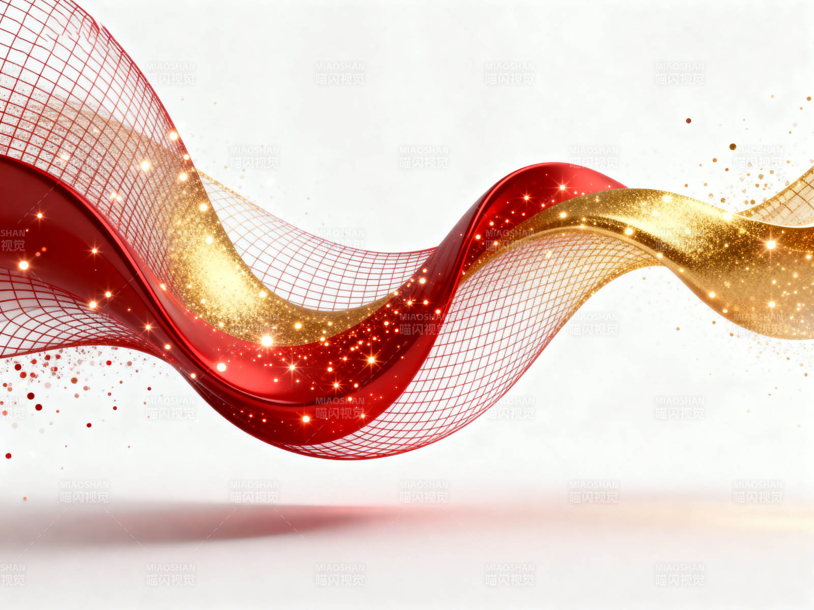 红金波浪抽象艺术图片