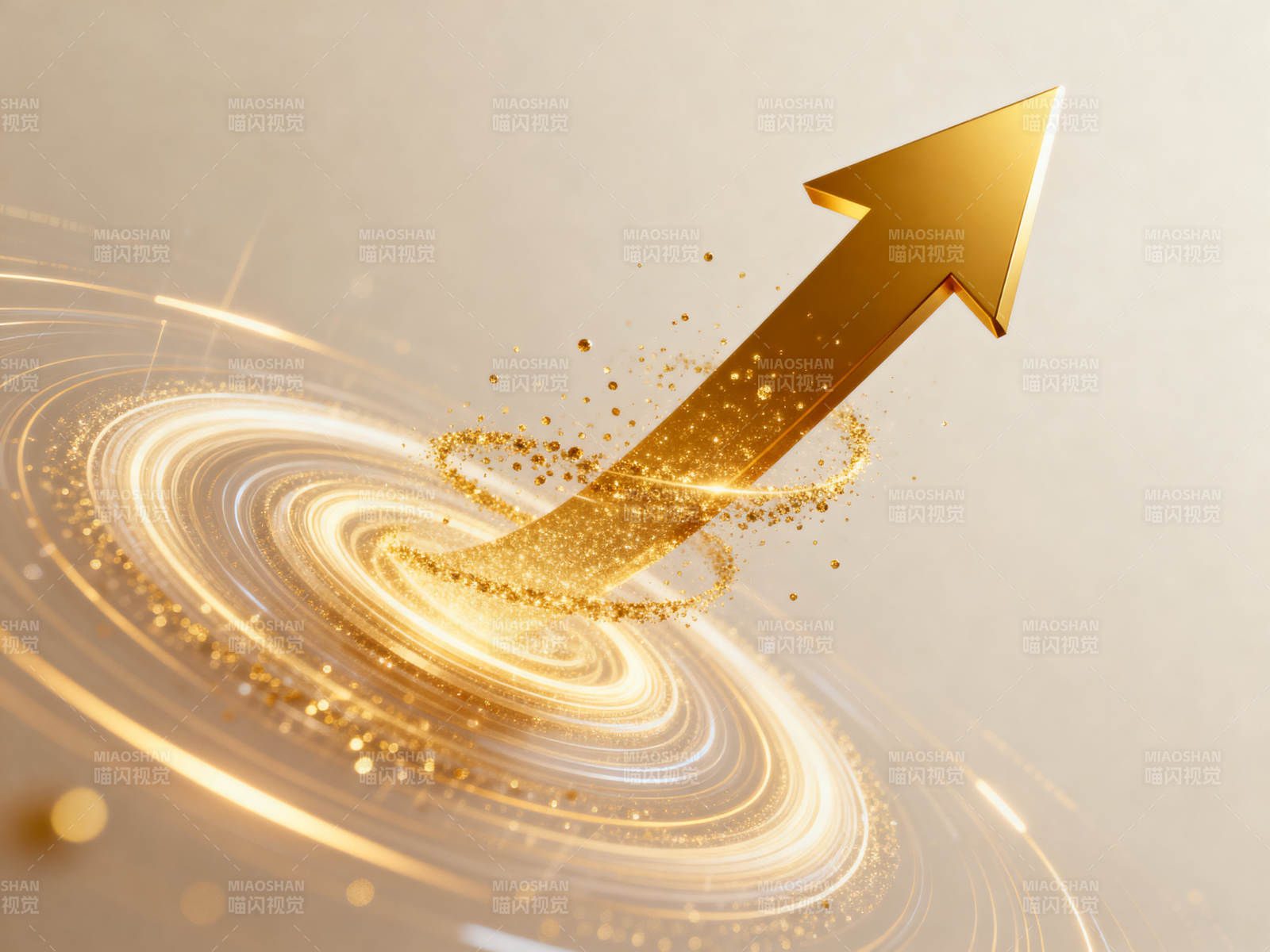 金色箭头上升趋势图片
