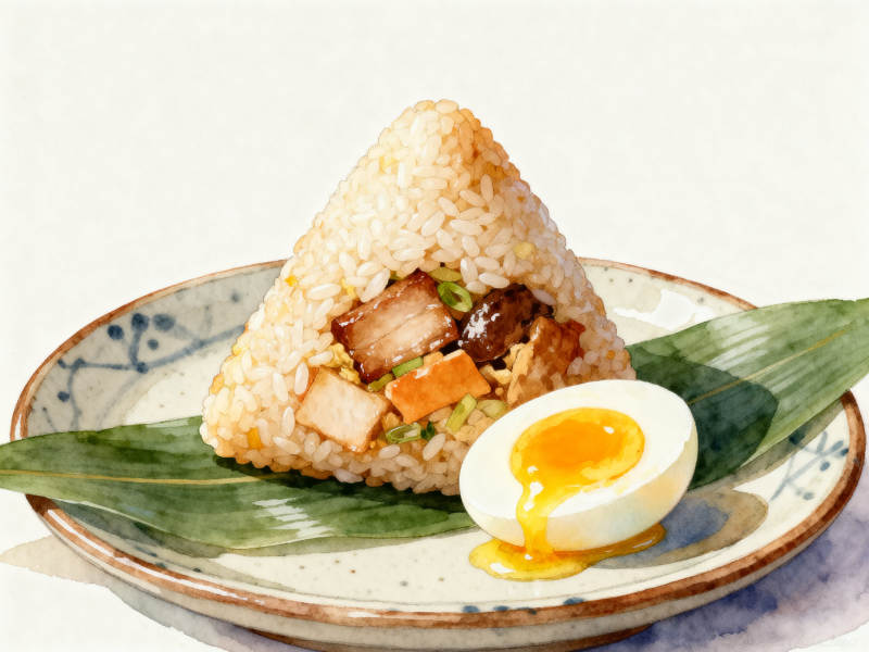 粽子与流心蛋的美味组合图片