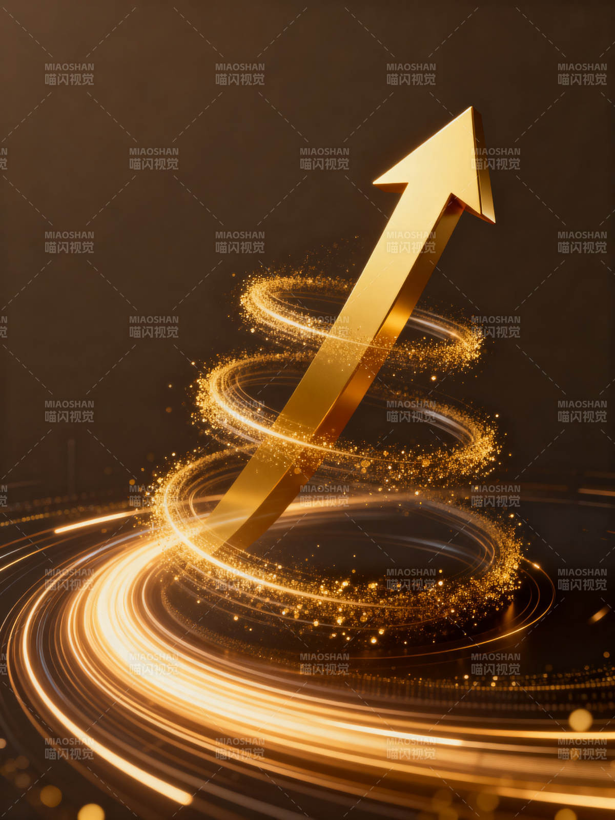 金色上升箭头科技感图片