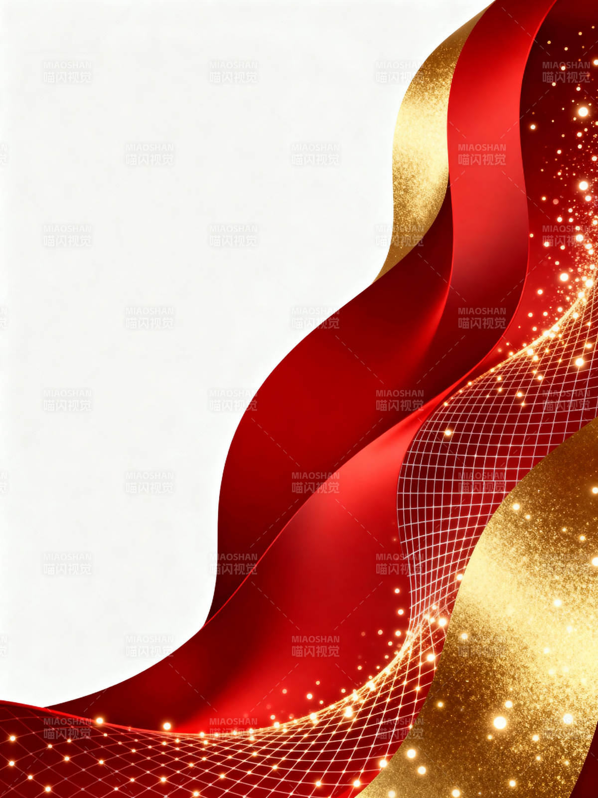 红金丝带背景设计图片