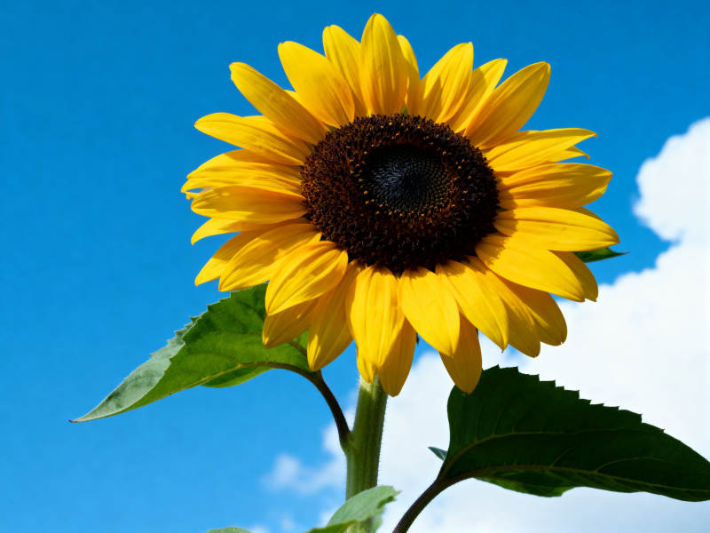 蓝天下的向日葵图片
