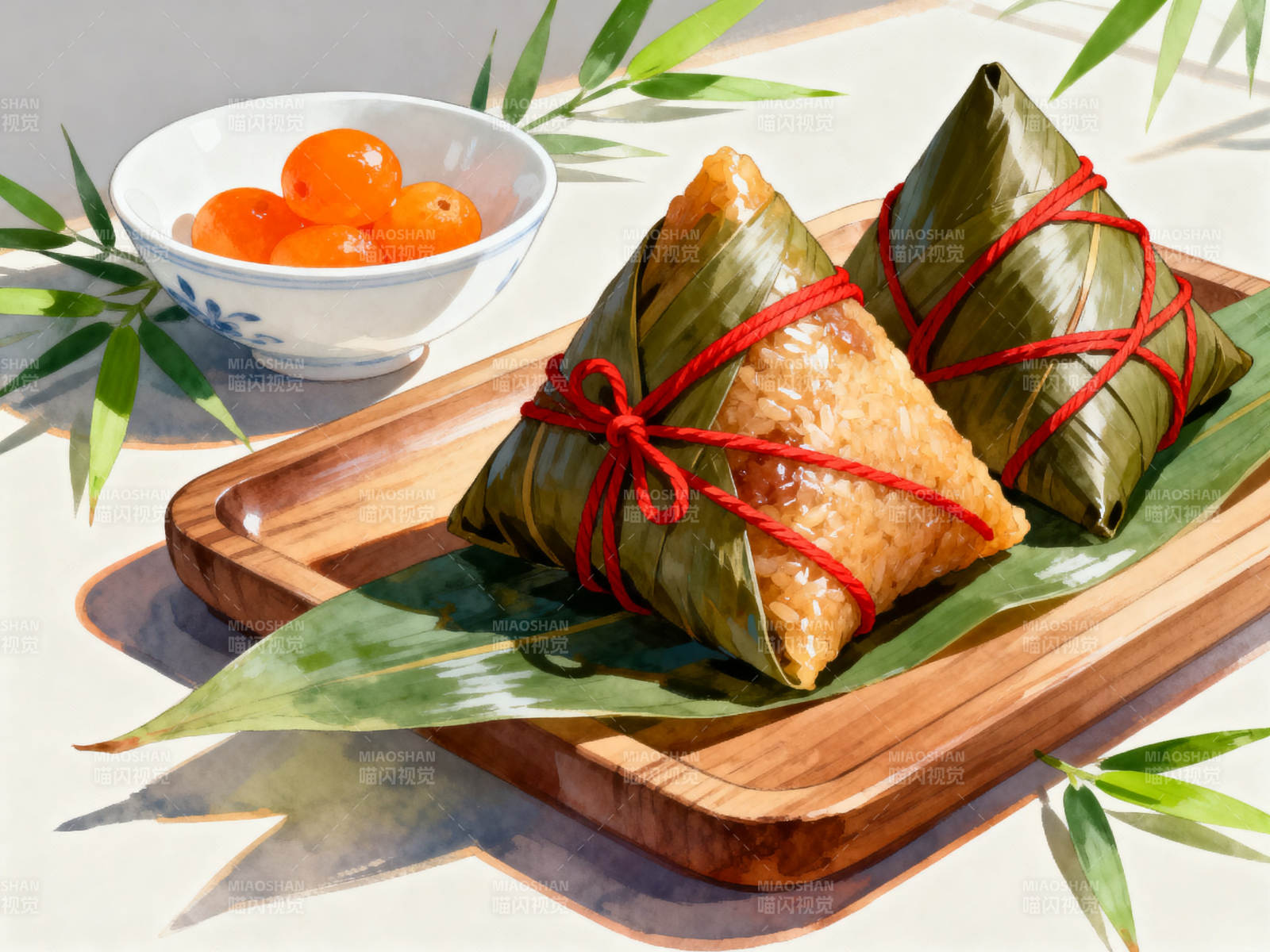 端午节粽子与咸蛋黄图片