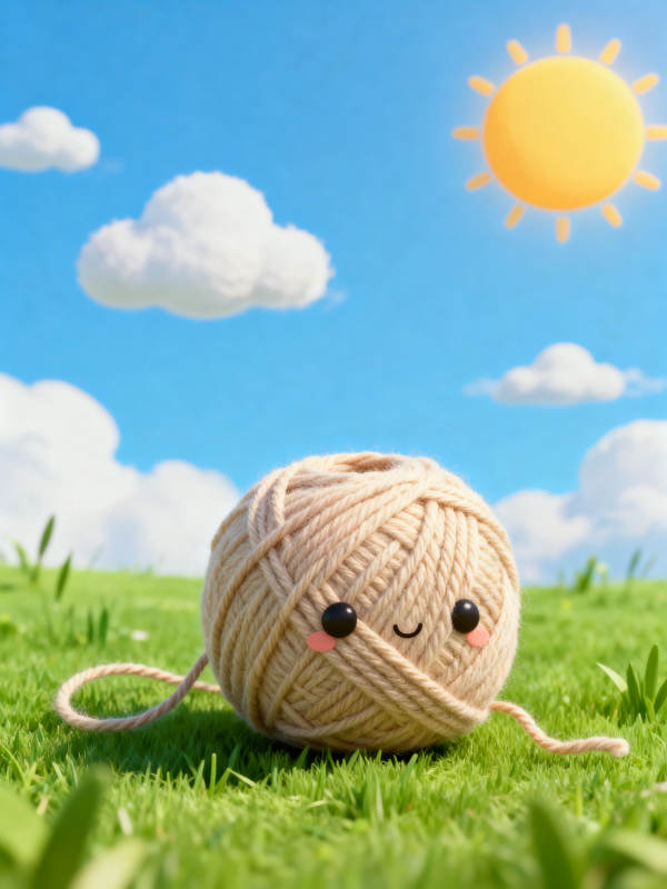 可爱毛线球在阳光下图片
