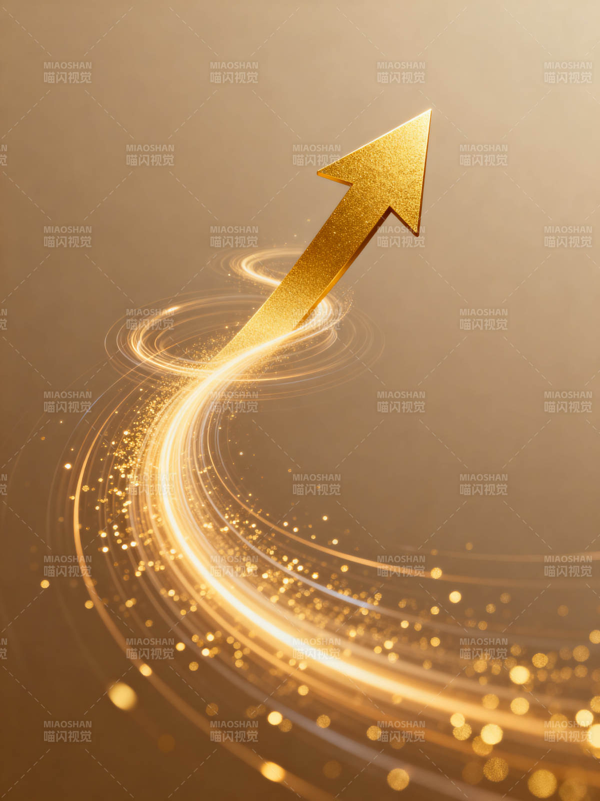 金色箭头上升光芒图片
